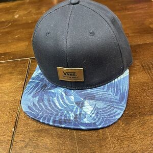 Vans Off the Wall hat snapback Navy‎ Blue Palm Trees Truckers Hawaiian Hat